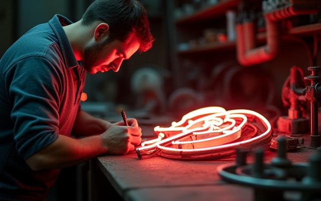 Restauro di insegne al neon vintage
