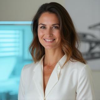 Ritratto professionale di Sofia Bianchi, capo designer di Luminaria