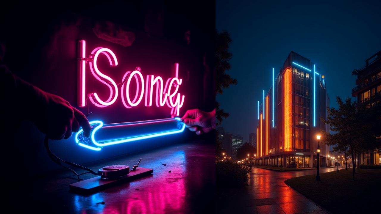 Neon artist working
